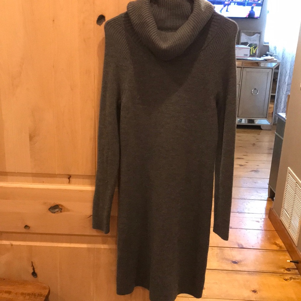 Gray Vineyard Vines Cowl neck wool sweater dress